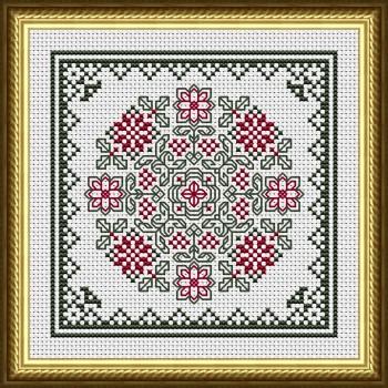 December Hearts Square With Poinsettias